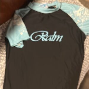 Black and Light Blue Rash Guard by Sea Palm